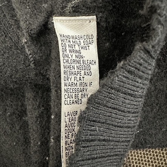 Evan Picone Sweater Womens Medium‎ Black 100% Wool Button Up Cardigan Australia - Picture 8 of 10